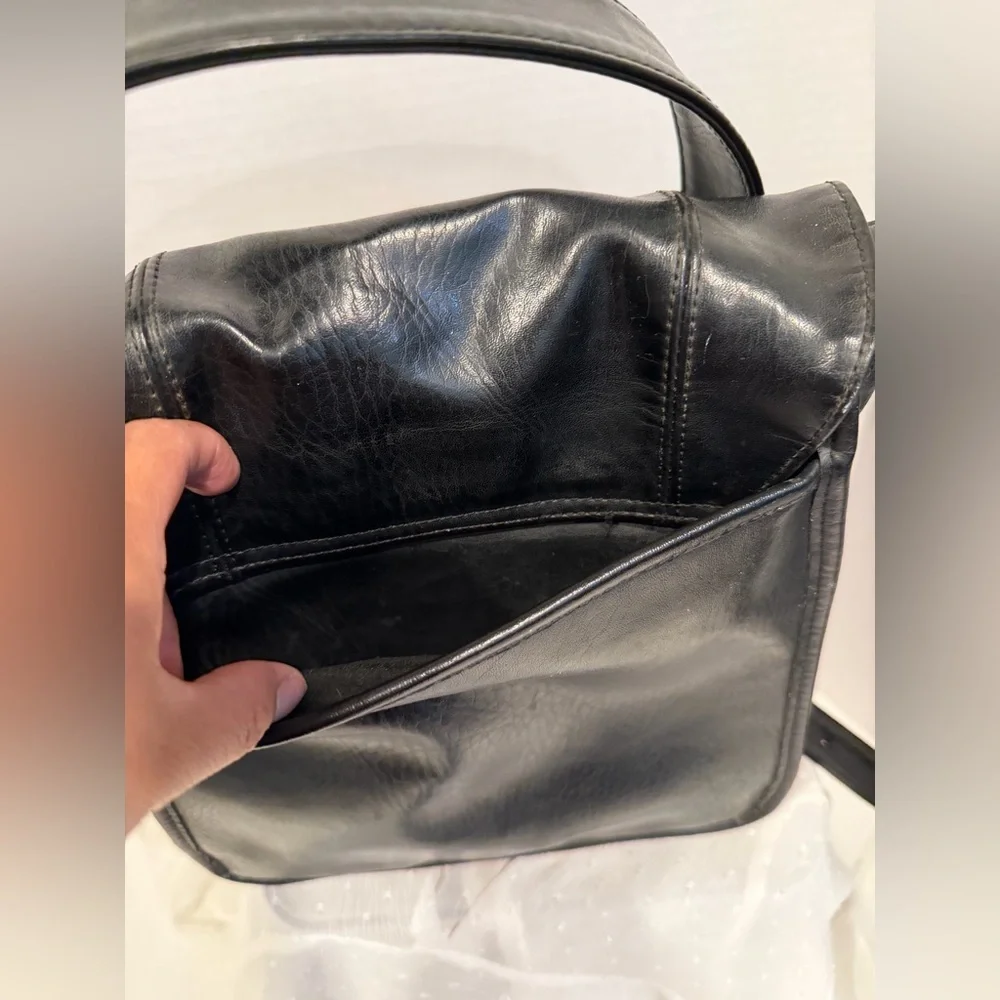 Coach Black Leather Messenger Bag